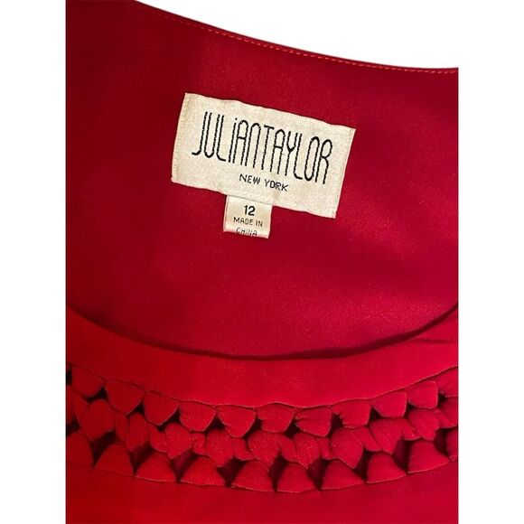 Julian Taylor Women's Red Fit-and-Flare Dress Size 12 Knee Length - Picture 4 of 4